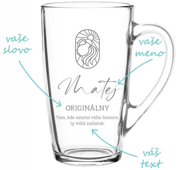 Pieskovaný hrnček znamenia Vodnára