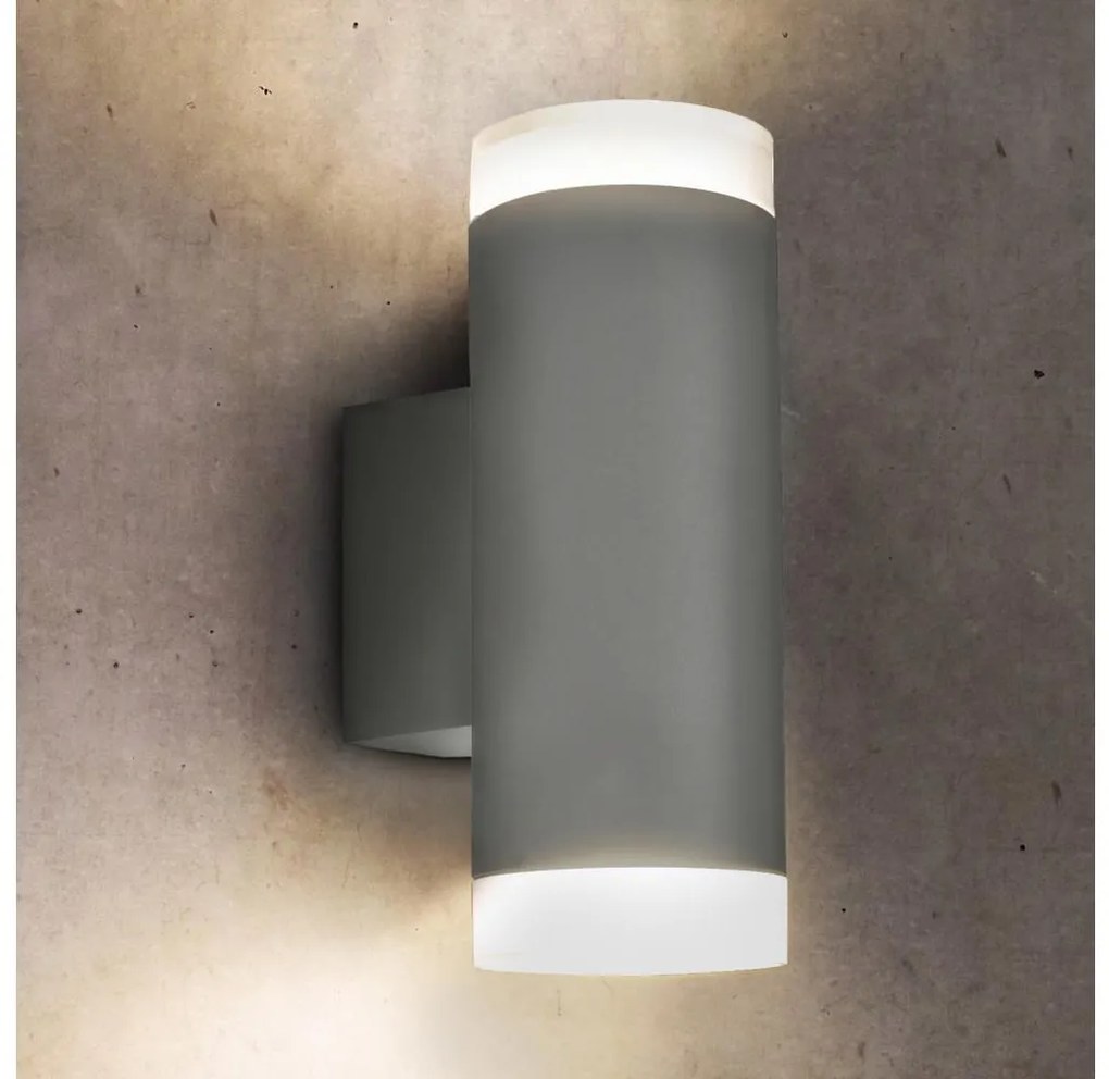 Brilagi - Vonkajšie nástenné svietidlo MATERA 2xGU10/30W/230V šedá IP54