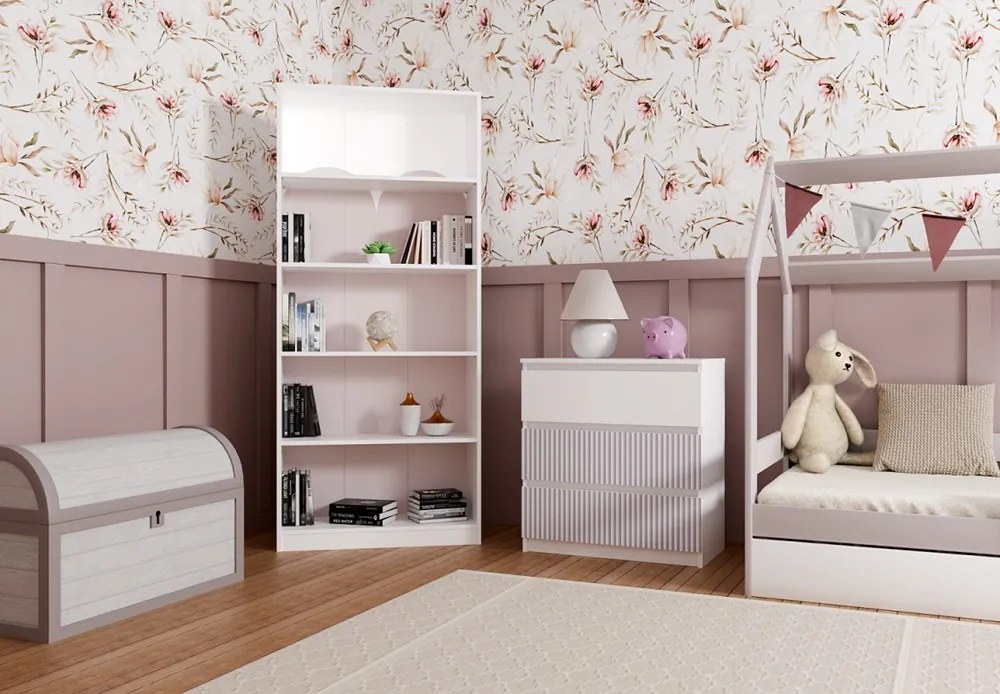 Komoda MALWA M3 ARTESO bílo-růžová