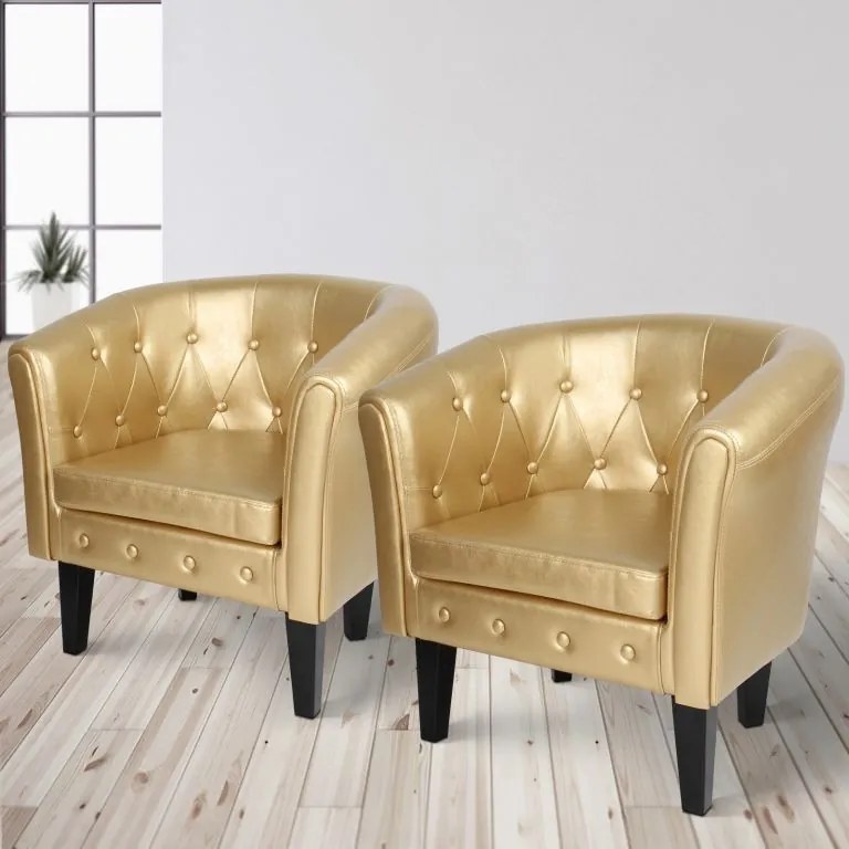 MIADOMODO sada kresiel Chesterfield, 58 x 71 x 70 cm, zlaté