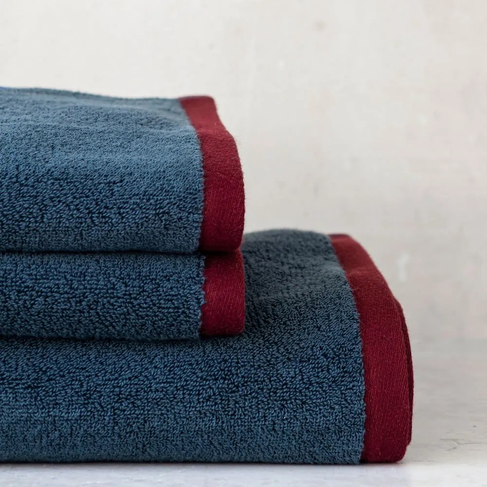 Tmavomodré/sivé froté uteráky v súprave 2 ks z Bio bavlny 40x55 cm Soft – Mette Ditmer Denmark