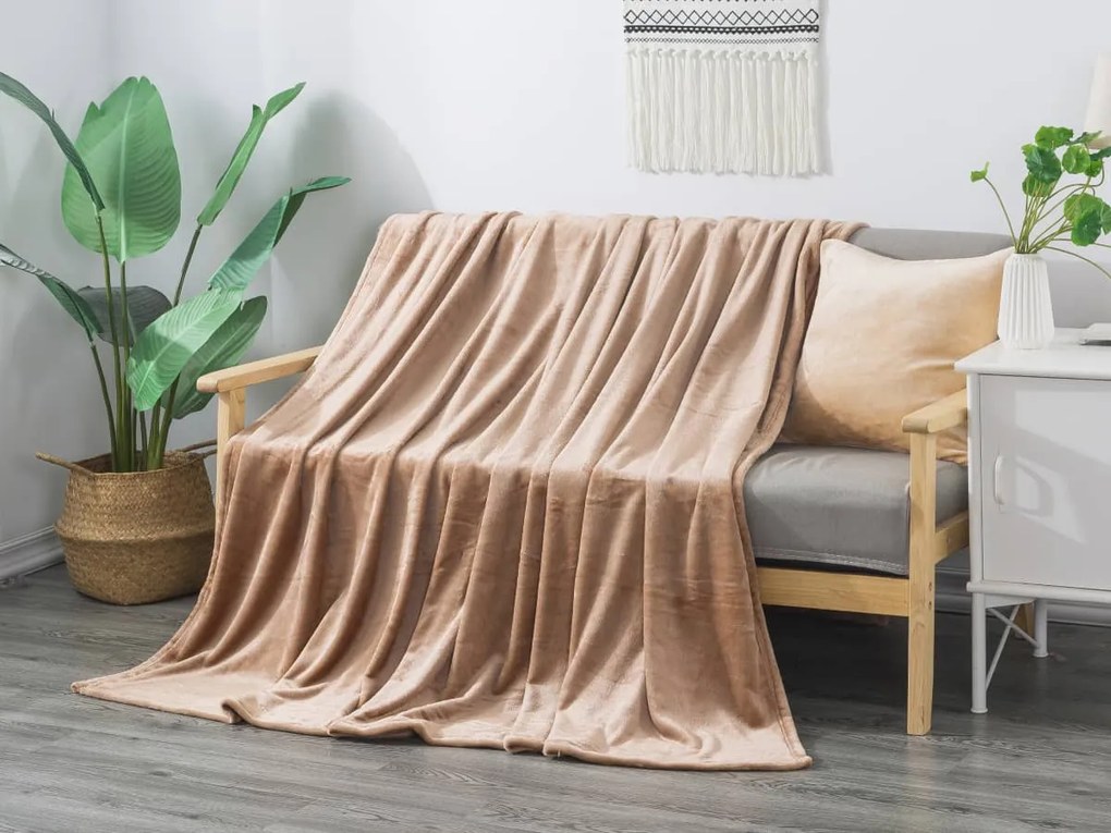 XPOSE® Mikroplyšová deka Exclusive - hnedá 150x200 cm