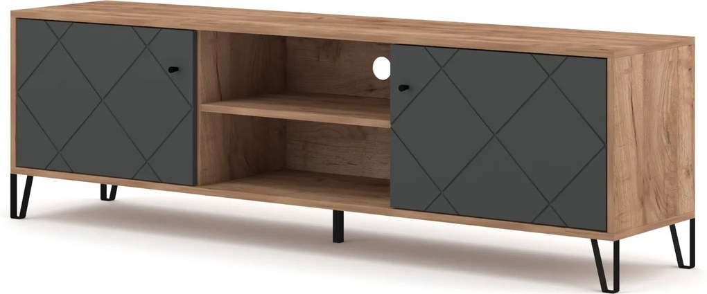 TV stolík Bilbao 183 cm dub Craft Tobacco/grafit