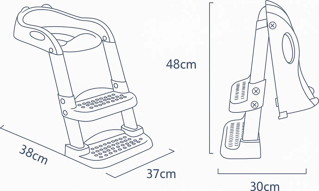 Detské schodíky 03 s nástavcom na WC modro-žlté