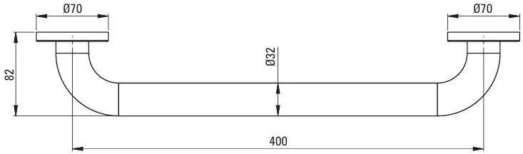 Deante Lehnen, nástenné držadlo 40cm, chrómová, DEA-NIL_341B