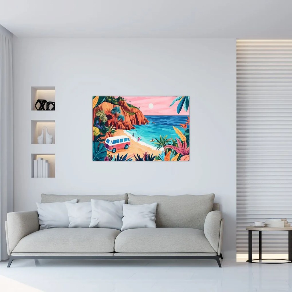 Obraz - Karavan pri oceáne (90x60 cm)