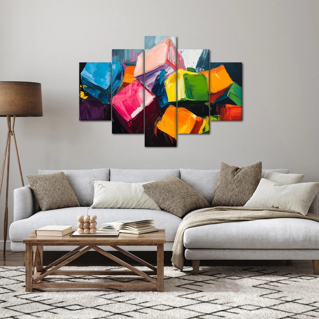 Obraz - Farebné kocky (150x105 cm)