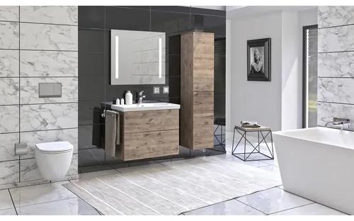 Kúpeľňová skrinka vysoká Intedoor SANTE dub tmavý 35 x 161,8 x 35 cm SA SV 35 2D P D370