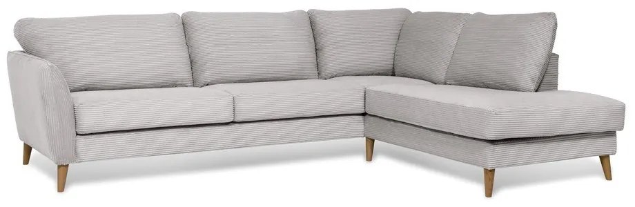 Svetlosivá menčestrová rohová pohovka (pravý roh) Paris – Scandic