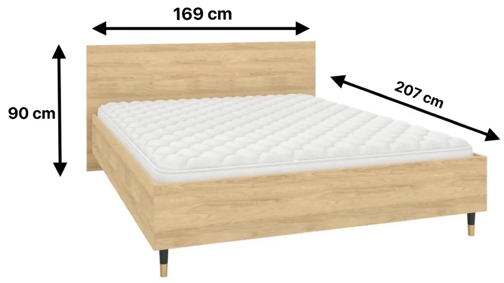 Posteľ LUX 160x200 dub hickory
