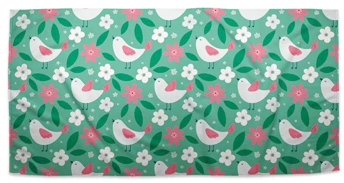 Sablio Uterák Kvetiny a vtáčiky - 50x100 cm