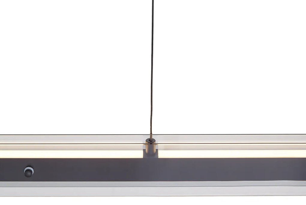 Moderné závesné svietidlo čierne s dymovým sklom vrátane LED Easylift - Catch