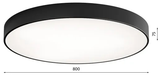 LED Stropné svietidlo CLEO LED/96W/230V 4000K pr. 80 cm čierna