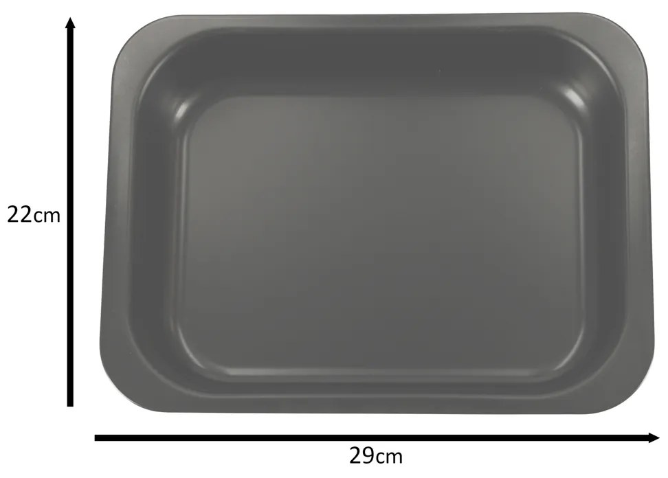 Viacúčelový plech na pečenie 29 cm x 22 cm x 60 cm čierny