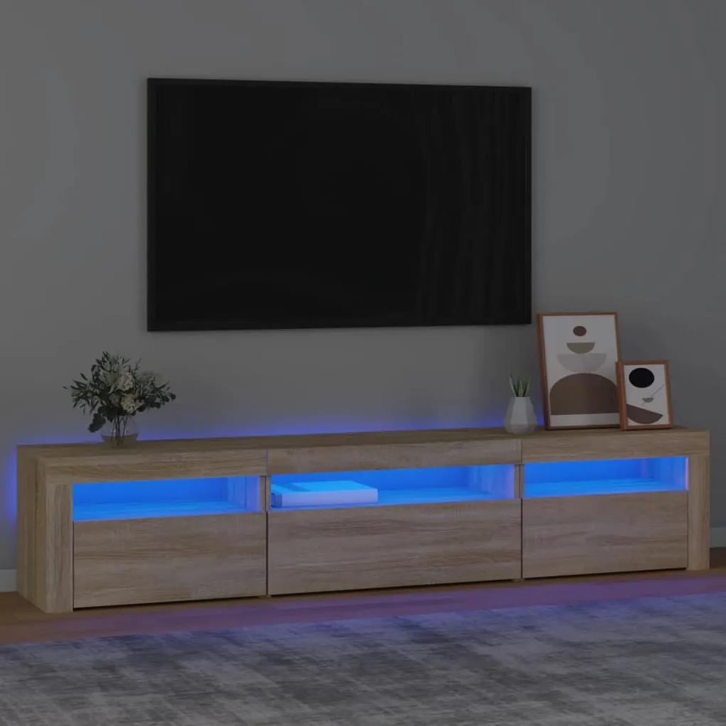 TV skrinka s LED svetlami dub sonoma 195x35x40 cm