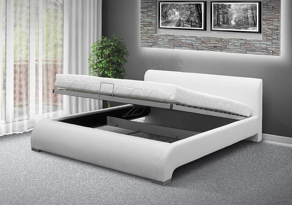 Luxusná posteľ 200x140 cm z eko kože Seina farba čalúnenia: eko koža hnedá