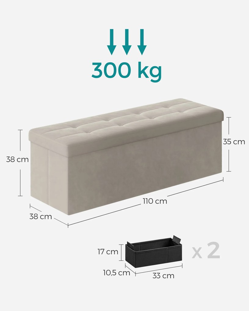 Dekorstudio Taburetka s úložným priestorom - krémová - LSF277W01