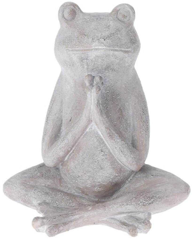 Záhradná figúrka z polistone Frog3, 31 cm, sivá