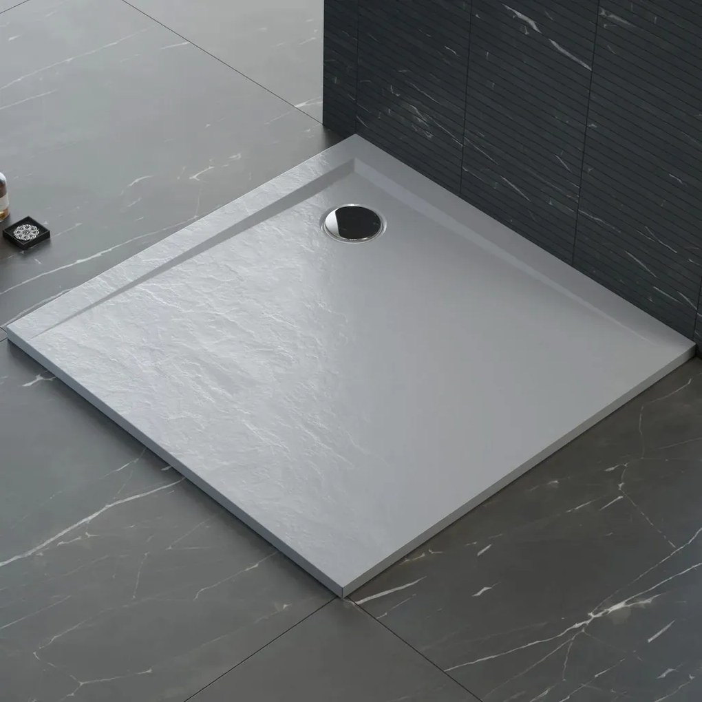 Polimat Štvorcová sprchová vanička z minerálneho kompozitu Perrito SQ 80x80 (90x90) POLIMAT-Farba: Čierna, POLIMAT-Rozmery: 80x80