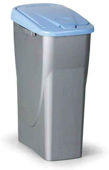 Plastový odpadkový kôš s vekom, 40 l, 250 x 420 x 620 mm, modré veko
