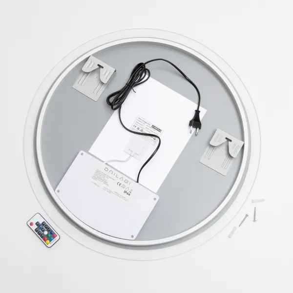 Brilagi-LED RGBW stmievateľné vyhrievané zrkadlo s podsvietením CLARA PRO 19W/230V priemer 60 cm IP44+diaľkový ovládač