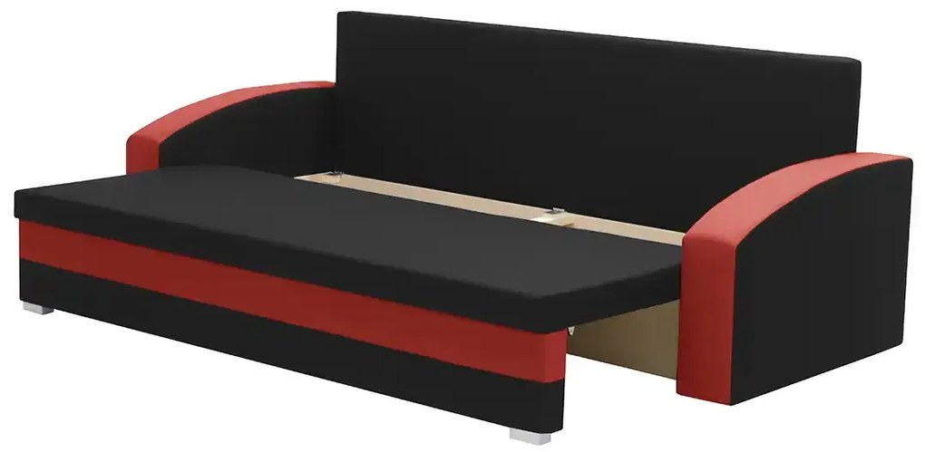 Pohovka 3-miestna s funkciou spania EKO Čierna/biela