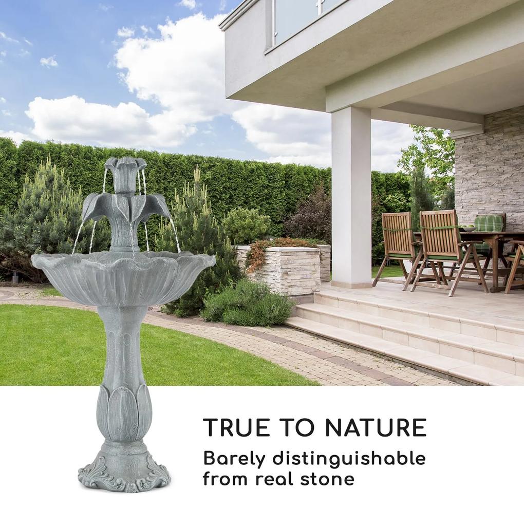 Floreal, záhradná fontána, polyresín, 6 W, romantický dizajn, vzhľad kameňa