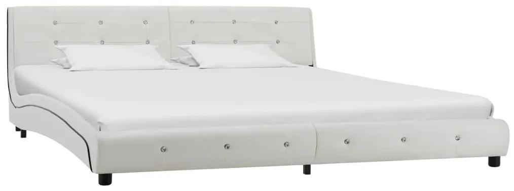 Rám postele biely umelá koža 180x200 cm