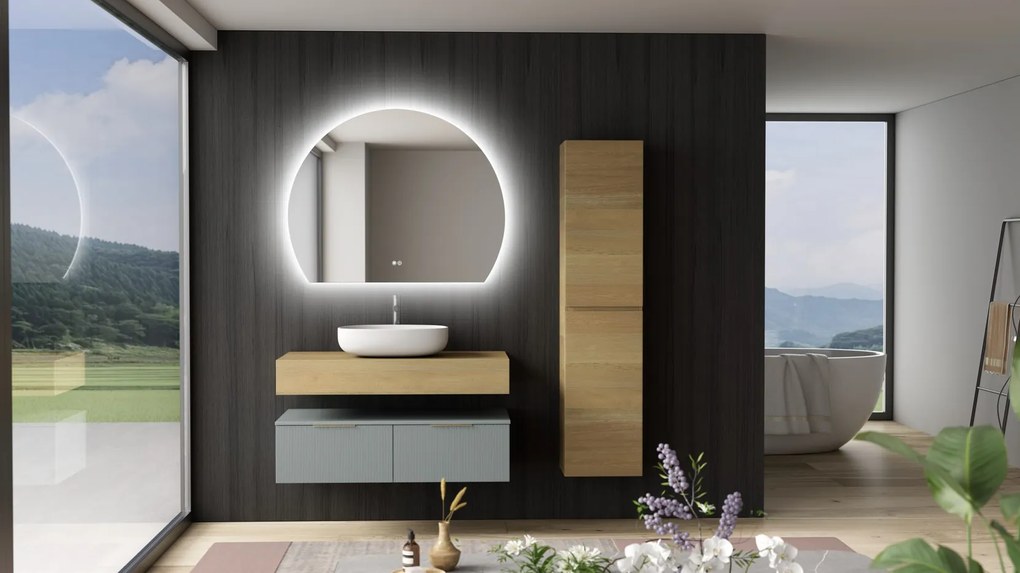 Erga Paloma, LED zrkadlo 100x80cm, 2415 lm, 3 farby svetla, ERG-V01-PALOMA-1080-CL