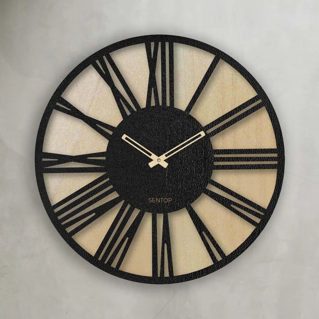 Nástenné drevené hodiny rímske číslice - SONTA: Svetlé HDF - Javor HDF - Javor 30 cm 4230-70672 HDFK029
