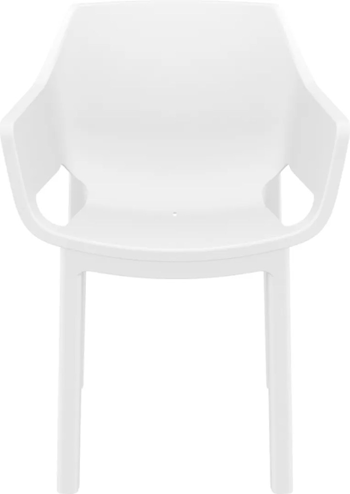 DORA záhradná stolička s podrúčkami white