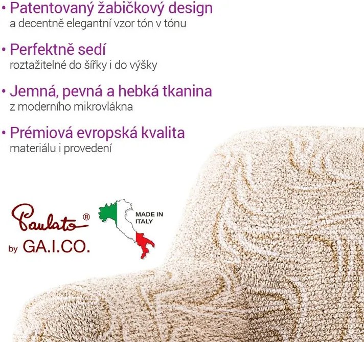 Bielastické poťahy BRILLANTE béžové kreslo (š. 60 - 110 cm)