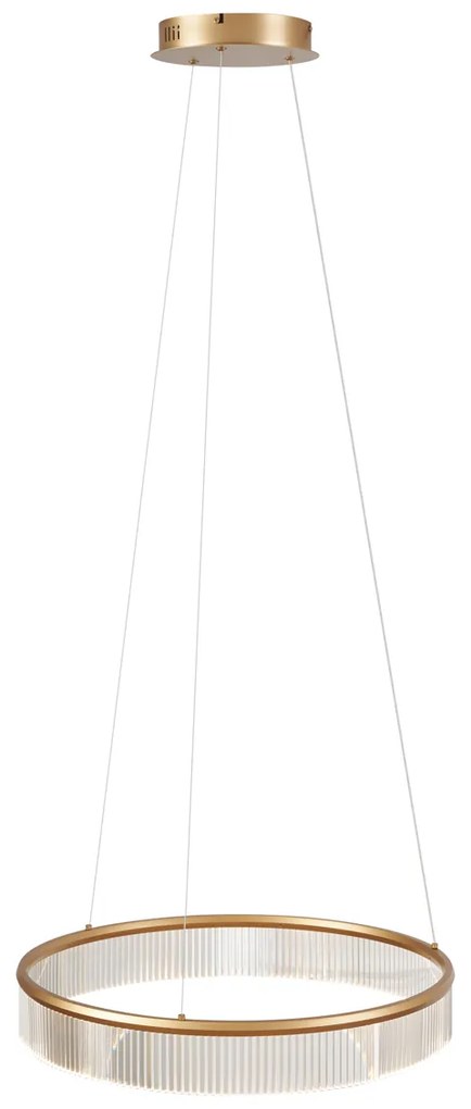 Moderné závesné svietidlo mosadzné 59cm vrátane LED s 3-stupňovým stmievaním - Anello Chandelier