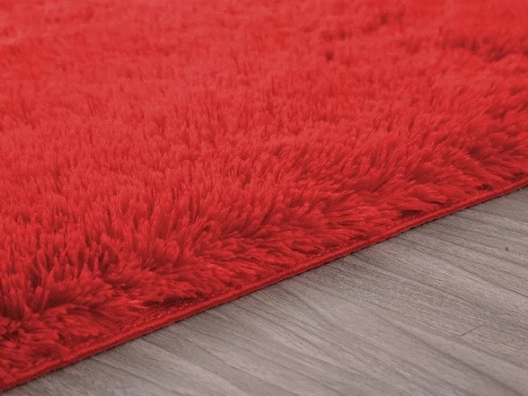 Shaggy koberec Lana v červenej farbe – obdĺžnikový Rozmer: 80x150 cm