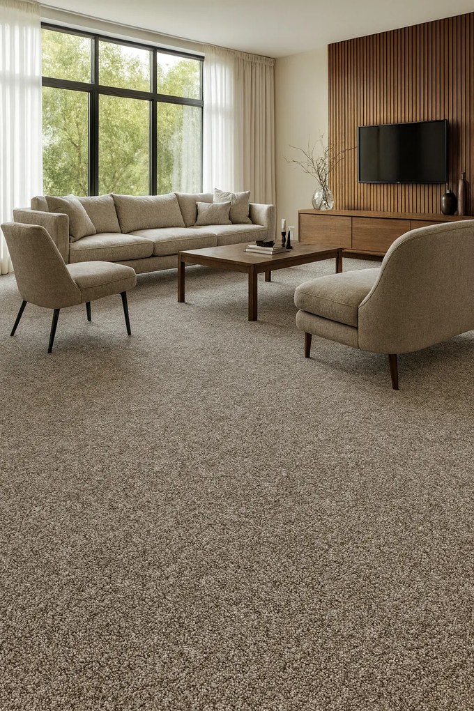 Timzo, Metrážny koberec Bingo 6885, na mieru, šíře 3m,4m,5m, šedá, filc, obývacia izba