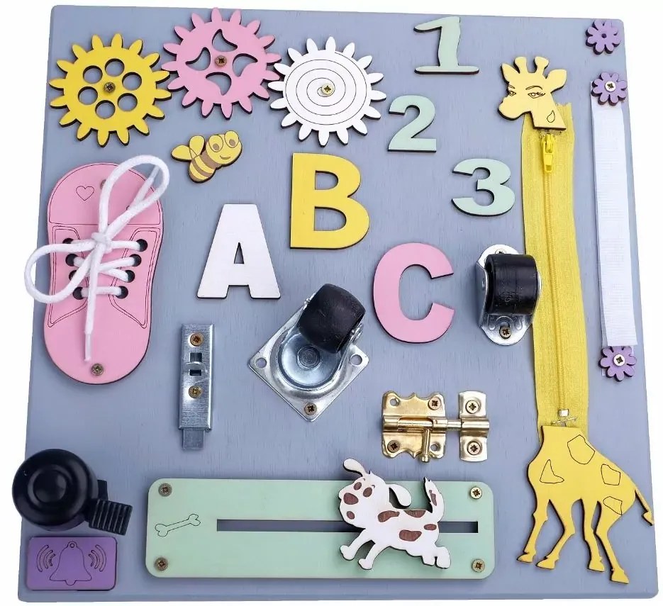 Interaktívna detská tabuľa - 30x30 cm - šedá