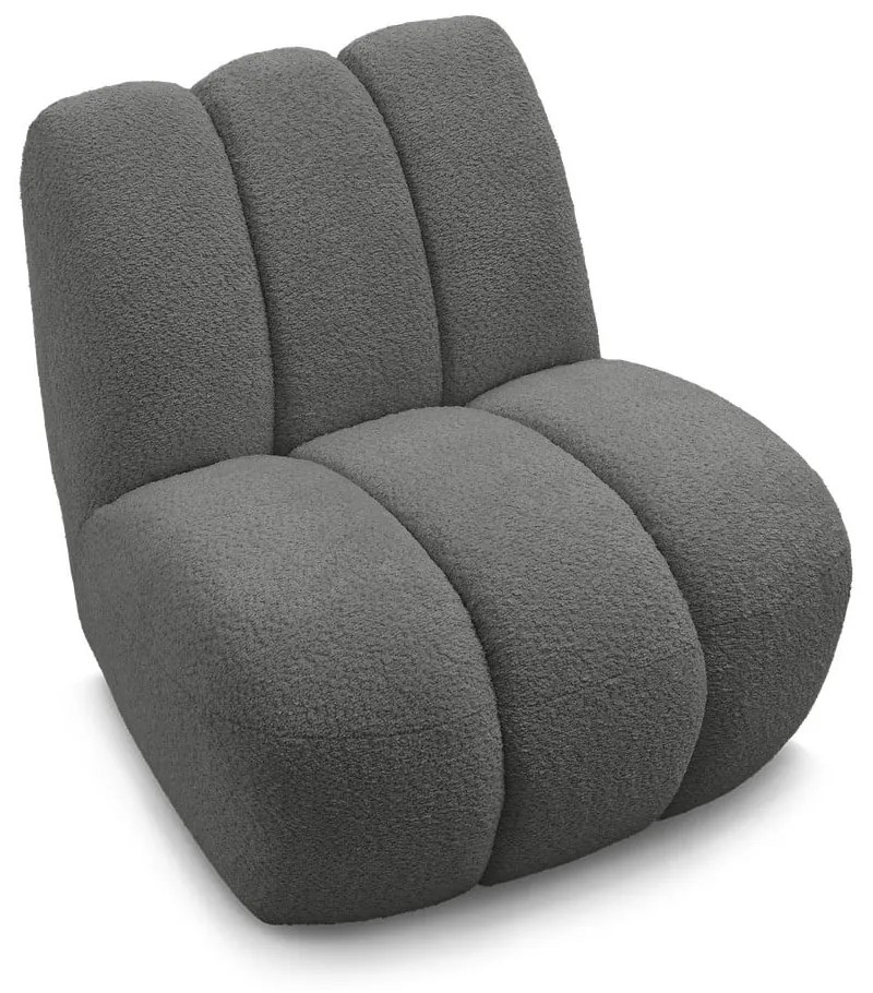 Tmavosivé kreslo z textílie buklé Janissaire – Bobochic Paris