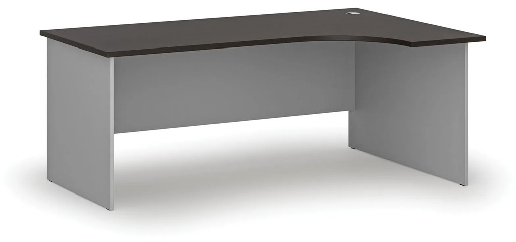 Kancelársky rohový pracovný stôl PRIMO GRAY, 1800 x 1200 mm, pravý, sivá/wenge