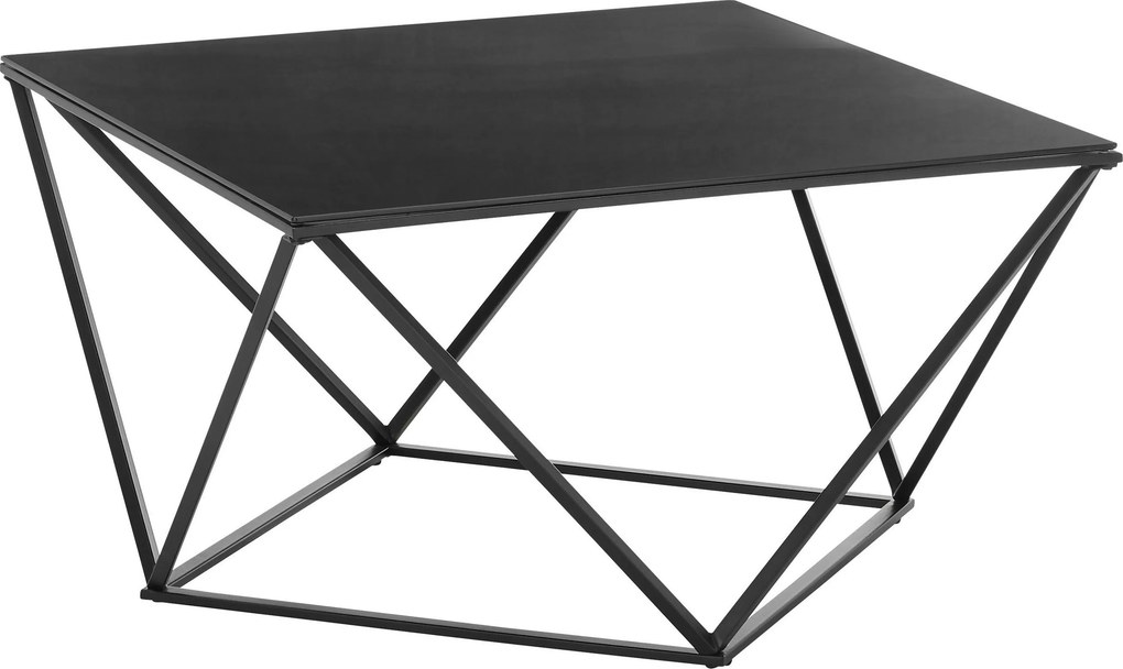 XXXLutz KONFERENČNÝ STOLÍK, čierna, kov, sklo, 80/80/45 cm Boxxx - Stolíky do obývačky - 000572041601