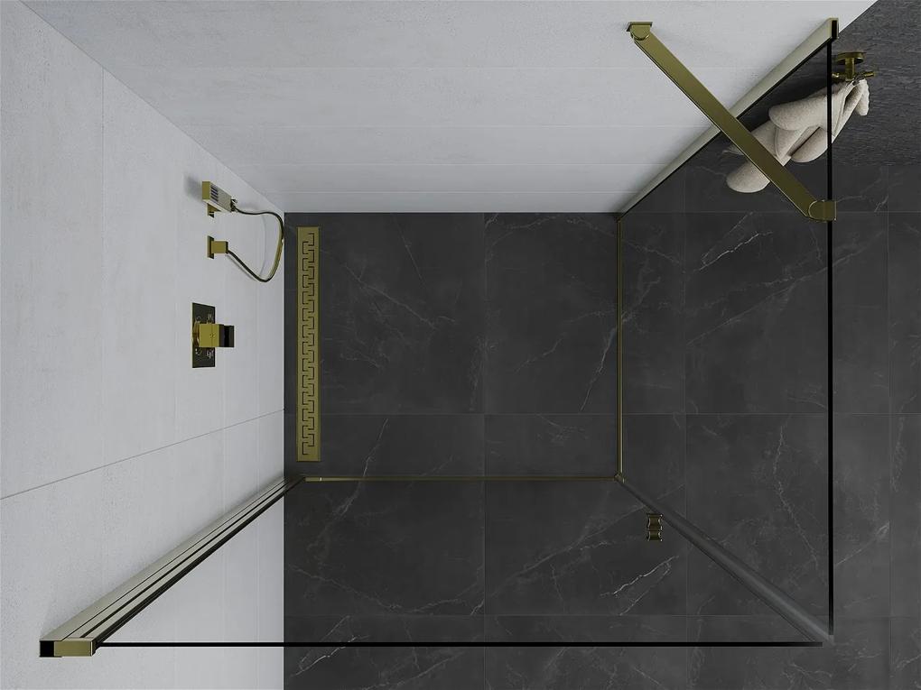 Mexen Pretoria, sprchovací kút 100 (dvere) x 70 (stena) cm, 6mm číre sklo, zlatý profil, 852-100-070-50-00