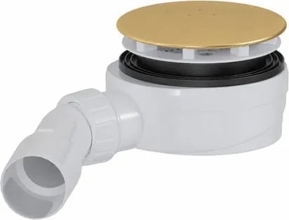 Sifón sprchovej vaničky 90 mm DN40/DN50 SAT Aurum 12,1 cm, zlatý matný, plast SATESLIM90BG