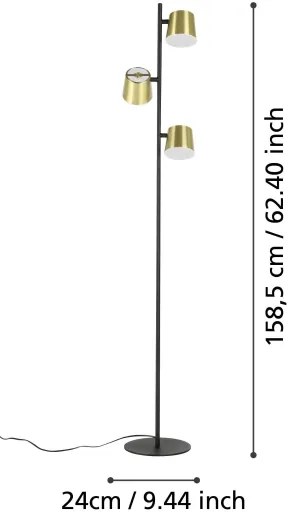 Eglo 39987 - LED Stojacia lampa ALTAMIRA 3xGU10/4,6W/230V 3000K zlatá