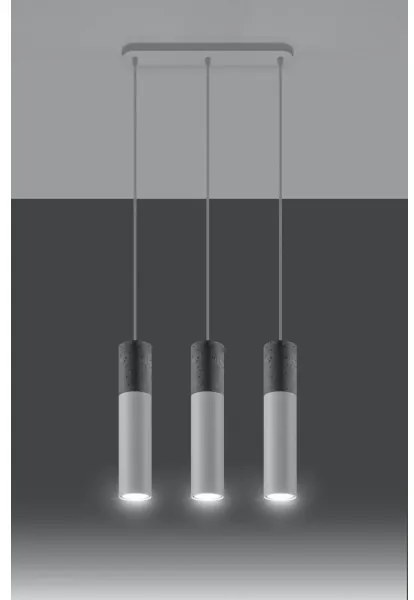 Sollux SL.0649 - Luster na lanku BORGIO 3xGU10/40W/230V betón/kov biela