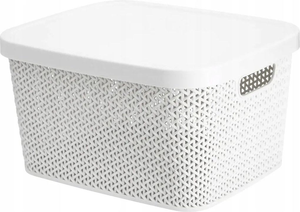 Multifunkčný kôš s vekom, úložný box s vekom 7l ALTOM - biely