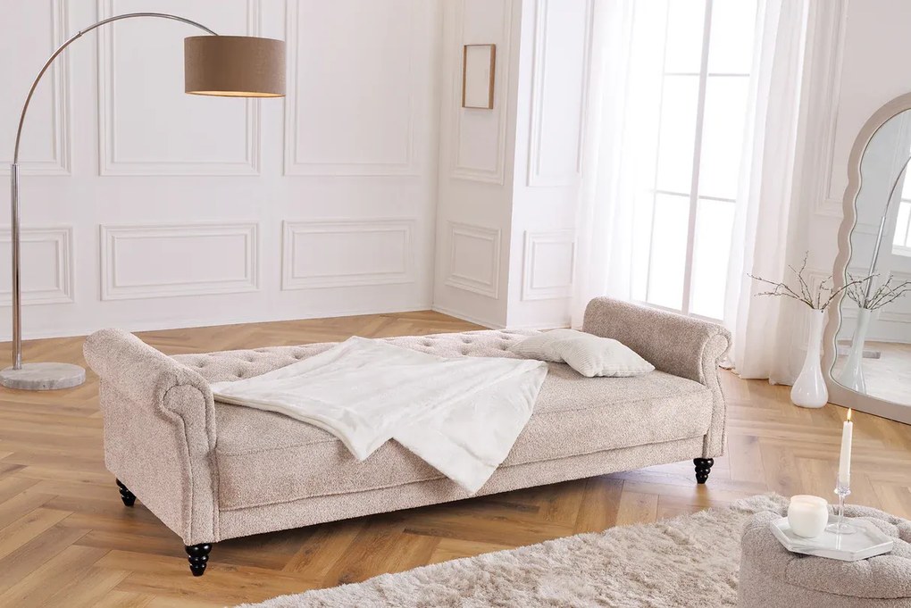 Rozkladacia pohovka MAISON BELLE 220 cm bouclé greige