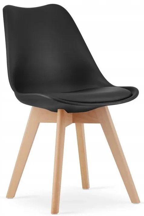Jedálenská zostava TODI 80cm okrúhly stolový set čierny+ 4 stoličky MARK čierne