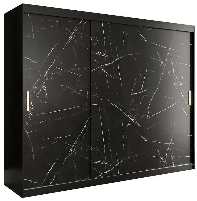 Skriňa Marmur T 250 čierna/mramor čierna