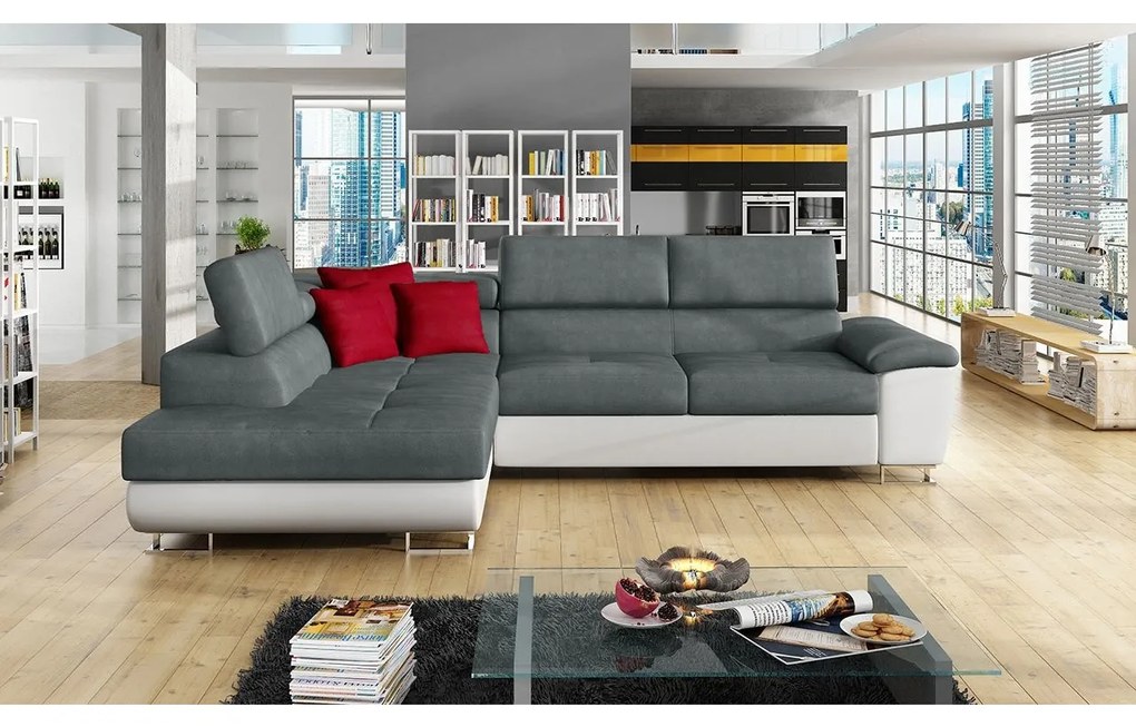 Rohová sedačka Alvin, Dostupné poťahy: Magic Velvet 2227 + Magic Velvet 2227 + Evo 29, Strana: ľavá