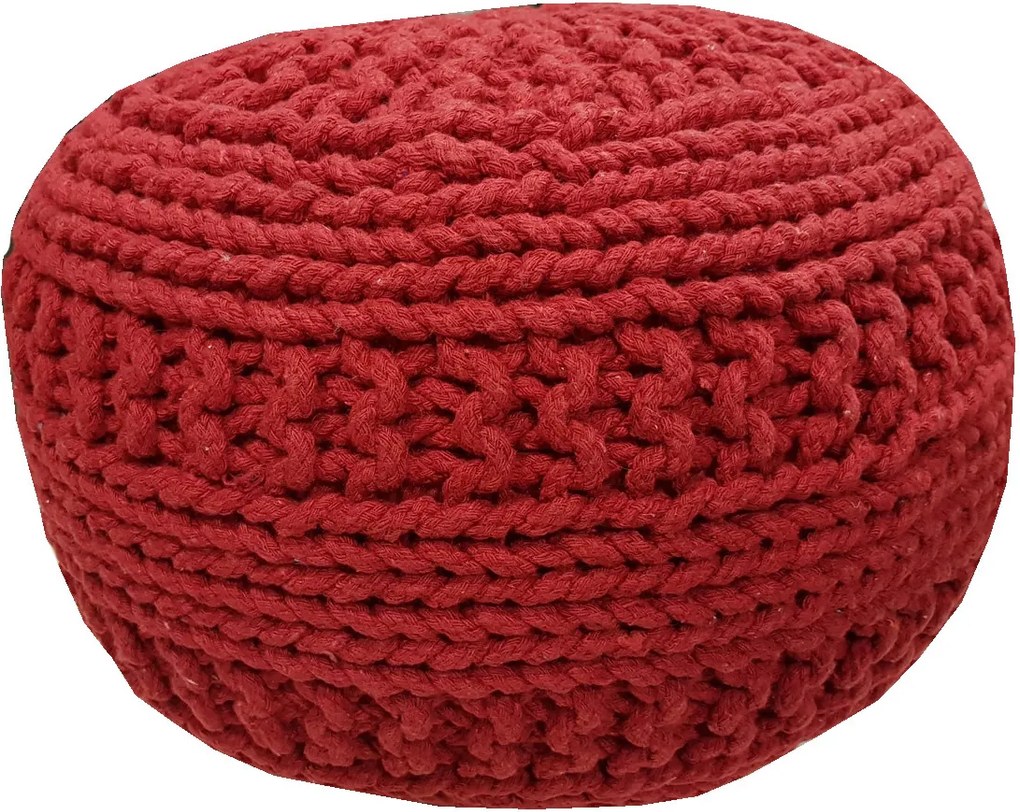 KUDOS Textiles Pvt. Ltd. MEGA AKCE: Sedací vak TEA POUF 9 červený - 40x40x35 cm