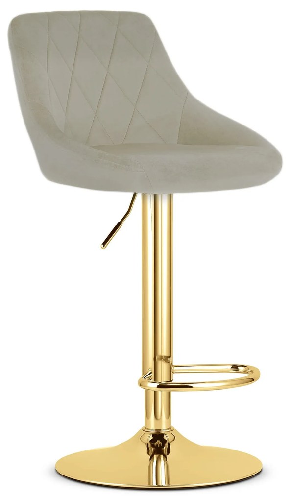 Barová stolička KAST béžová (ivory)/zlatá